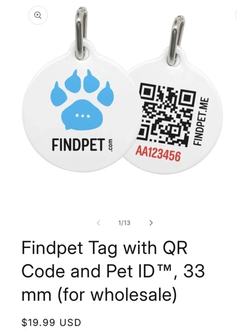 FindPet Wireless Locator Air Tag Comfort ID Collar Small Dog Track Scan Your Pet